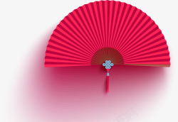 折纸扇子红色扇子春节扇子高清图片