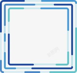 蓝色线性线条边框矢量图素材