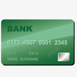 绿色银行卡银联卡矢量图素材