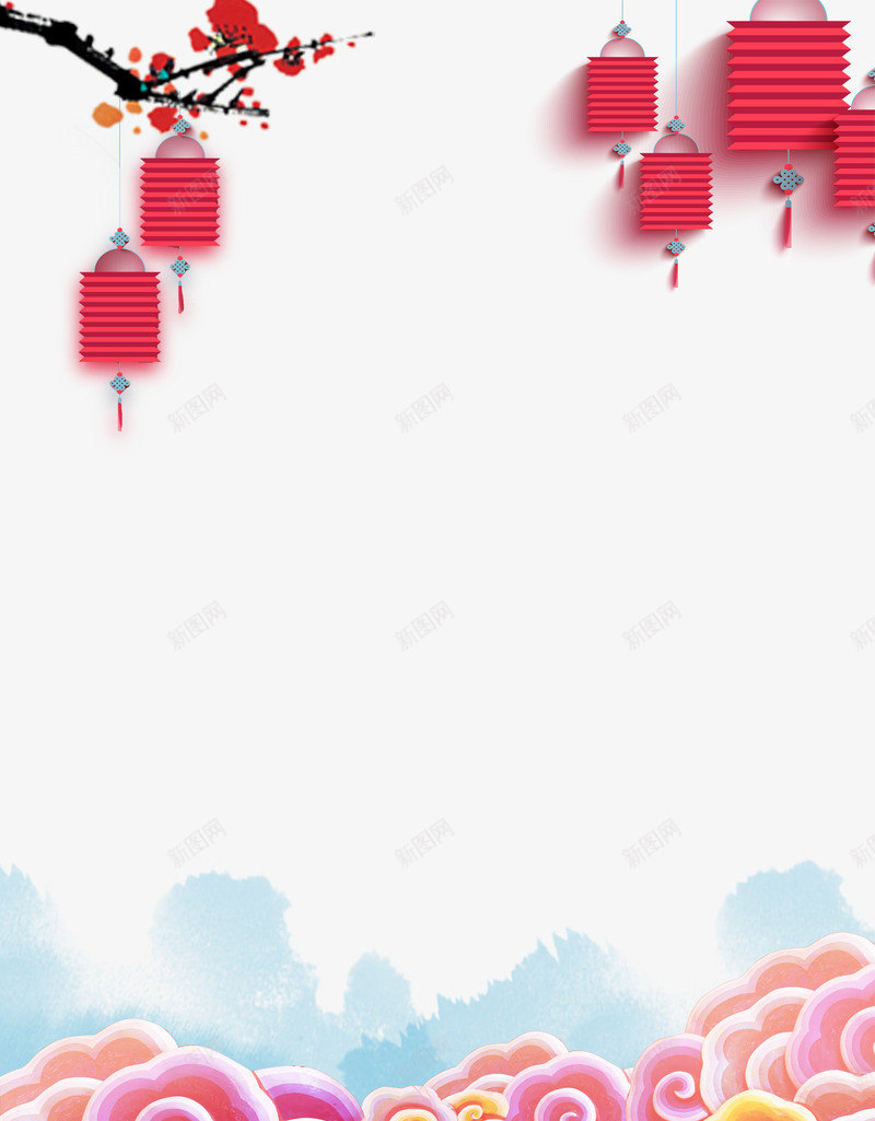 中国风展板png免抠素材_88icon https://88icon.com 中国风 中国风展板 中国风灯笼 低底纹边框 免扣 免扣素材 喜庆 广告设计 挂坠 梅花树 灯笼 灯笼设计 环艺展板 腊梅