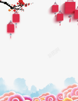 灯笼挂串中国风展板高清图片