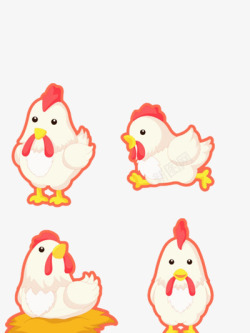 四只小鸡卡通的彩色四只小鸡高清图片