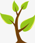 绿色卡通树木发芽植物素材