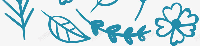 手绘蓝色花草花纹矢量图eps免抠素材_88icon https://88icon.com 卡通花纹 手绘花纹 矢量素材 花花草草 蓝色花草 矢量图