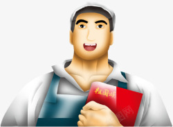 手绘劳动人民的素材