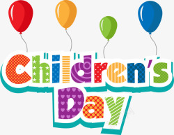 6月1号彩色气球儿童节字母高清图片