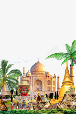 泰国海报泰国特色旅游背景高清图片