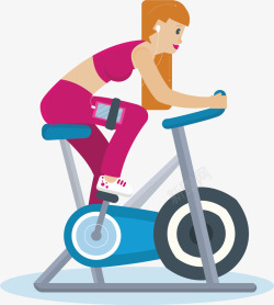 健身运动骑单车的人矢量图素材