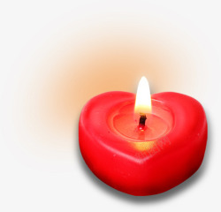 心形红色蜡烛情人节素材