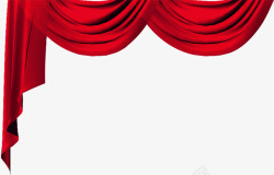 红色窗帘元旦舞台素材