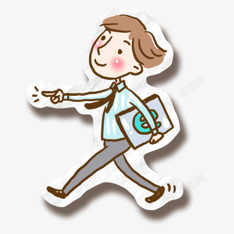 奔跑的男士png免抠素材_88icon https://88icon.com 彩色手绘卡通商务装饰