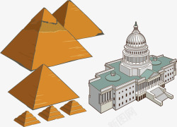 旅游古建筑金字塔欧式素材