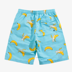 蓝色香蕉男士沙滩裤素材