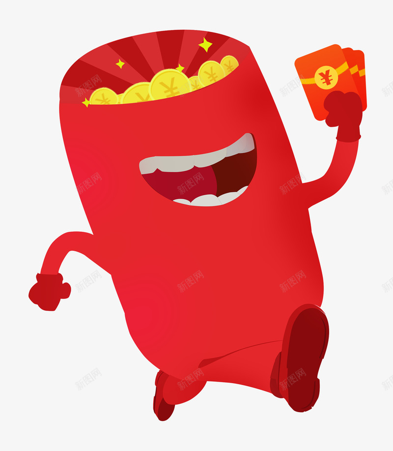 唯美精美卡通红包小人奔跑金币红psd免抠素材_88icon https://88icon.com 卡通 唯美 嘴巴 奔跑 小人 精美 红包 金币