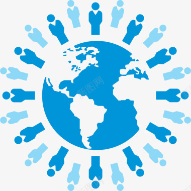 世界人口日中国人口日蓝色小人图标图标