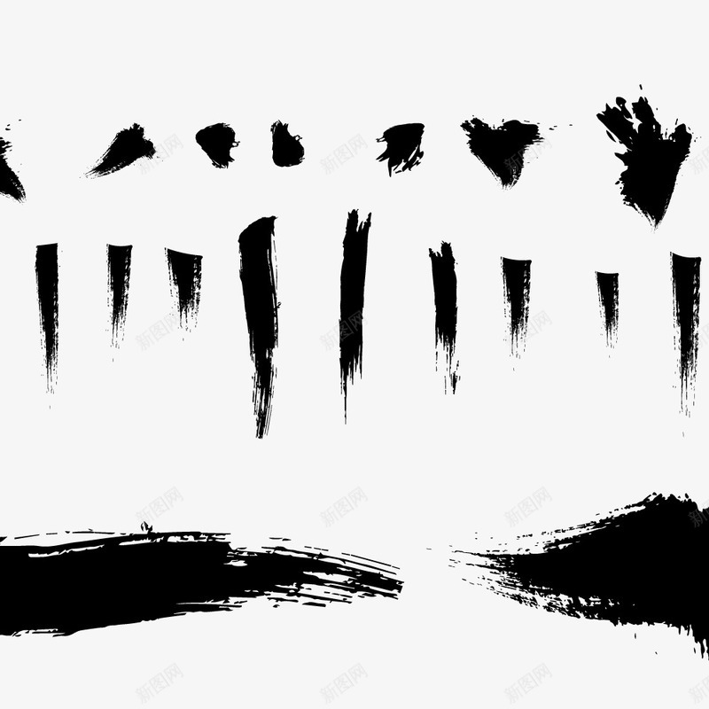 毛笔笔触墨迹笔触png免抠素材_88icon https://88icon.com 墨迹 实心点 毛笔 毛笔笔触 笔触 运笔