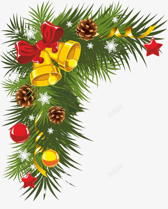 手绘圣诞松树png免抠素材_88icon https://88icon.com 圣诞节 平安夜 松果 松树 树叶 绿松树 绿色植物 背景装饰 铃铛