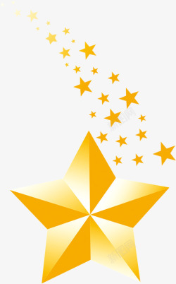 不同大小大小不同的多样黄色五角星高清图片