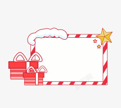 卡通框子手绘红色可爱圣诞礼物边框装饰图矢量图高清图片