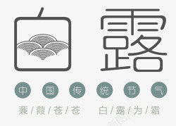 白露中国传统节气艺术字素材