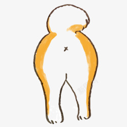 萨摩耶手绘卡通萨摩耶犬后屁股简图高清图片