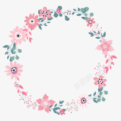 圆形形状花圈花朵花卉矢量图高清图片