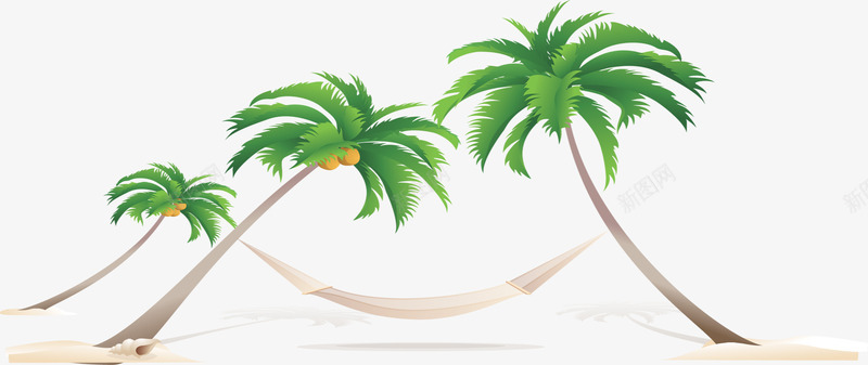 沙滩海报卡通手绘椰子树png免抠素材_88icon https://88icon.com 卡通 椰子树 沙滩 海报
