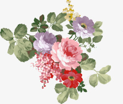 粉牡丹手绘牡丹花朵植物水墨高清图片