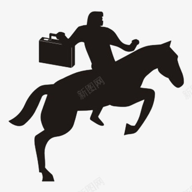 动作人物骑马送外卖图标图标