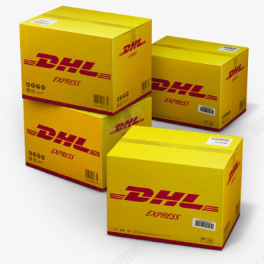 心形盒子DHL运输盒子图标图标