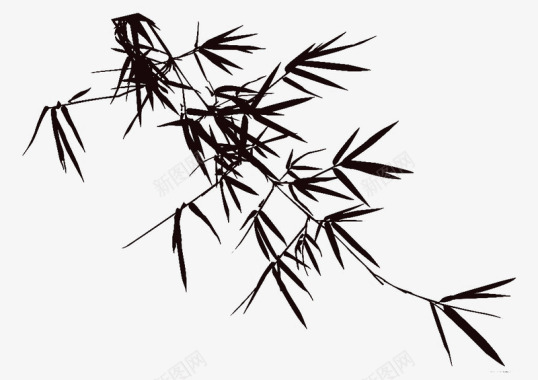 植物卡通黑色线条植物竹子图标图标