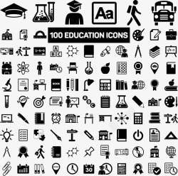 教育科学黑色教育科学图标icon矢量图高清图片