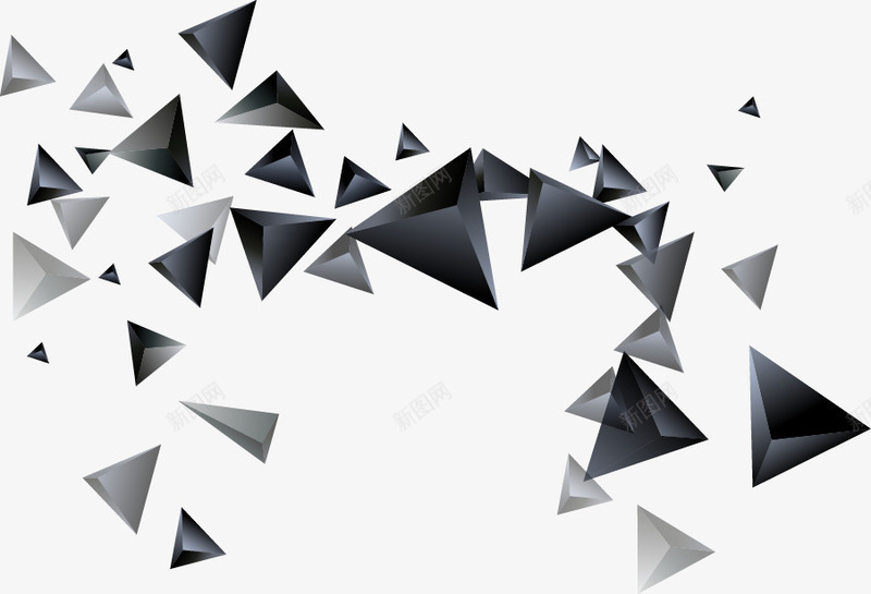 黑色炫酷几何三角碎块png免抠素材_88icon https://88icon.com 三角 几何 炫酷 碎块 黑色