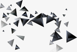 黑色炫酷几何三角碎块素材