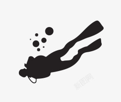 跳板潜水运动图标高清图片