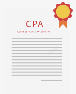 CPA白色卡通证书矢量图素材