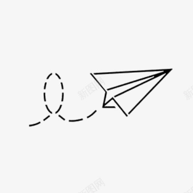 童年的纸飞机一个折叠的纸飞机手绘图标图标