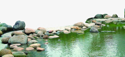 湖水边的石头素材