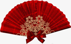 红色折扇素材