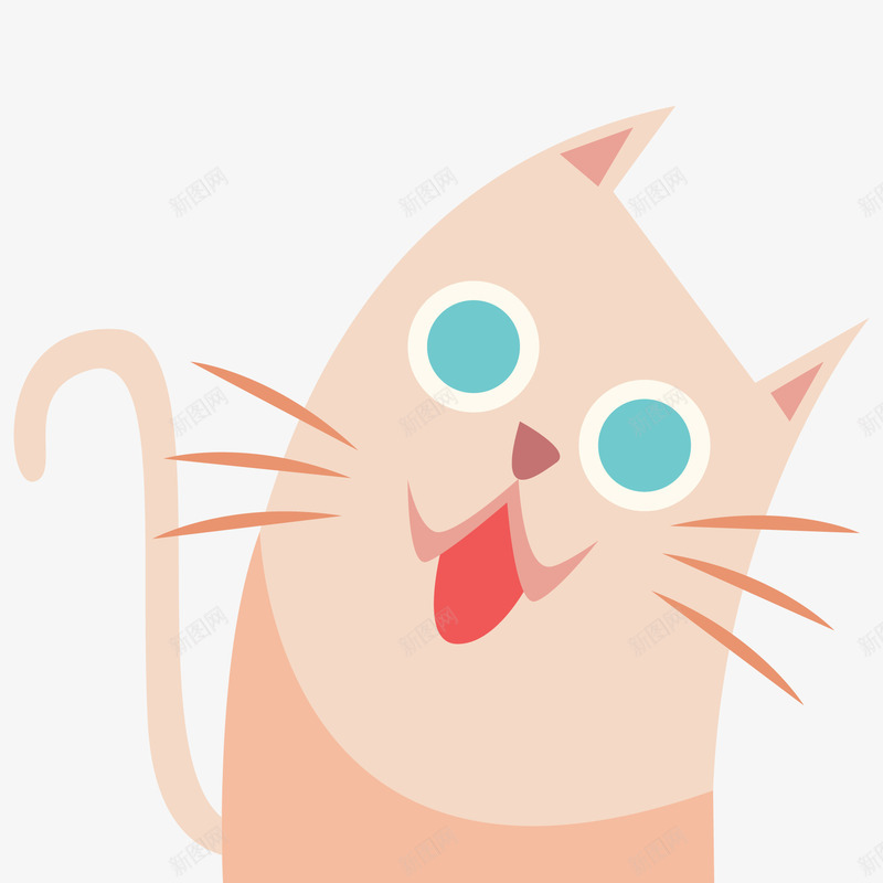 卡通歪头的小猫咪矢量图ai免抠素材_88icon https://88icon.com 卡通 可爱 宠物 小猫咪 歪头 粉红色 矢量图