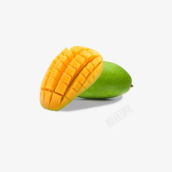 剖开芒果素材