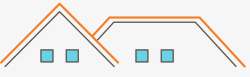 彩色卡通屋顶矢量图素材