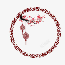 中国风圆圈红色古典古风圆圈高清图片