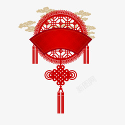扁平中国结一个红色的中国结矢量图高清图片