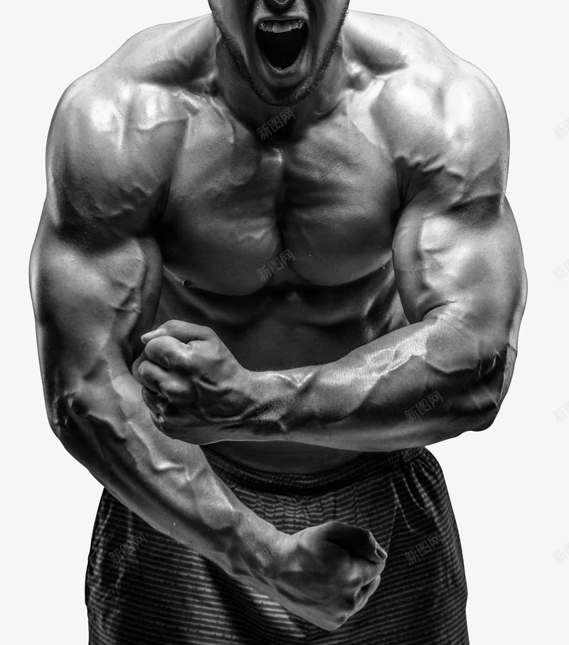 肌肉男png免抠素材_88icon https://88icon.com 帅气 强壮 强壮肌肉男 怒吼 男人 肌肉 赤裸上身 青筋暴起