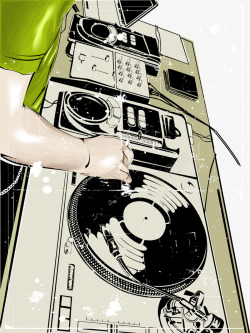 音乐DJ卡通风格人物素材