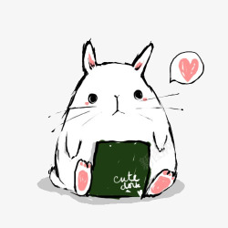 粉色兔子头可爱可爱卡通手绘兔子高清图片