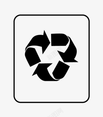 回收利用手绘黑色循环利用标志图标图标