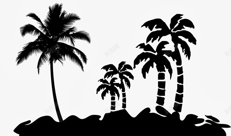 沙滩剪影png免抠素材_88icon https://88icon.com 小树 树剪影 椰树 沙滩剪影 装饰 黑色
