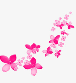 粉红四瓣花漂浮素材